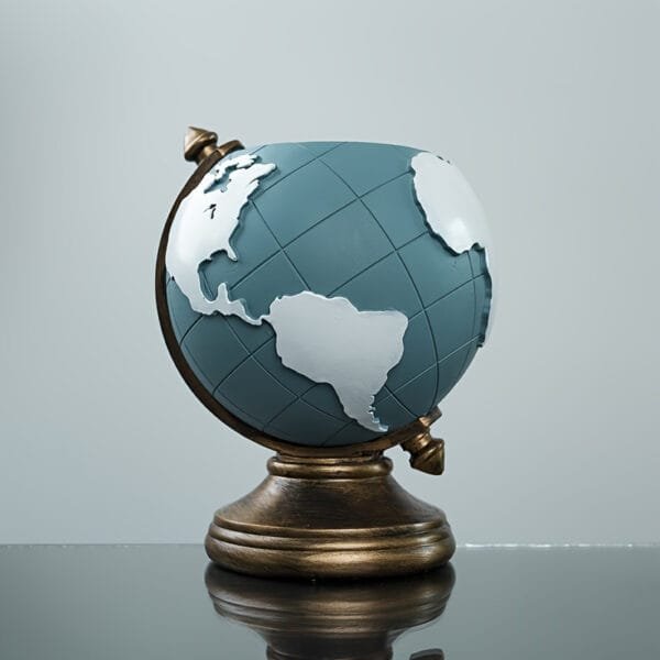 Earth-Inspired Resin Desk Organizer - Pen & Pencil Holder for Home, Office, and School Decor