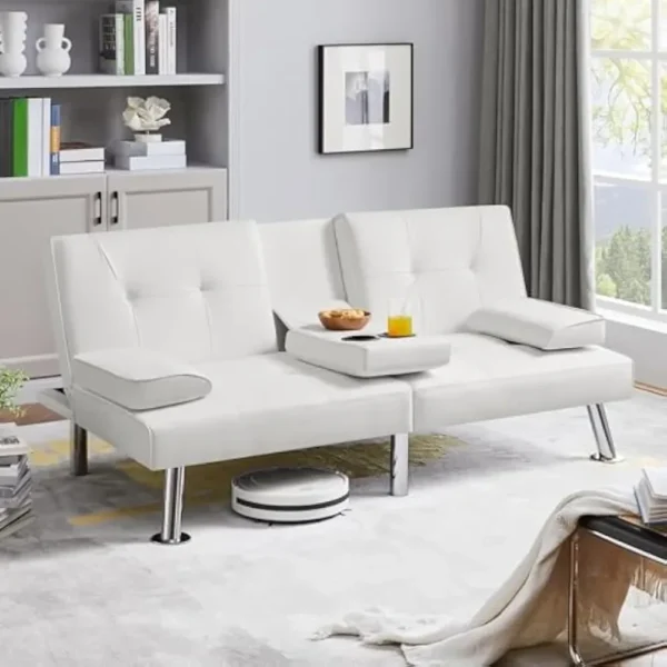 Living Room Sofas, Sleeper Modern Faux Leather Home Recliner Reversible Loveseat Folding Daybed Guest Bed, Living Room Sofas - AliExpress 1503