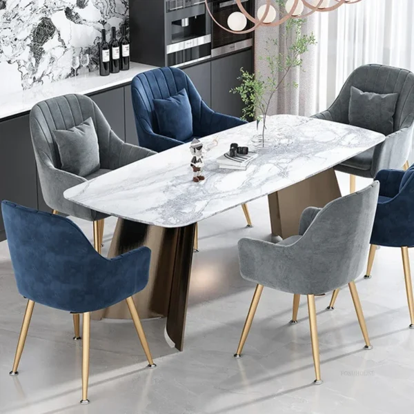 Modern Velvet Dining Chair For Kitchen Furniture Home Dining Room Chairs Light Luxury Casual Backrest Dressing Manicure Chair - AliExpress 1503