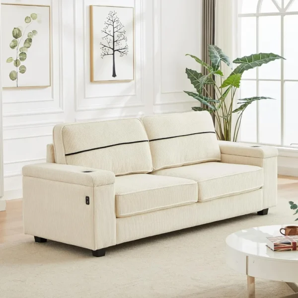 Oversized Loveseat Couch With Charging Ports Sectional Sofas for Living Room Sofa 3 Seater Big Comfy Couch With Cup Holders Home - AliExpress 1503