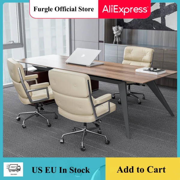 White Classic Padded Mid-Back Office Chair Genuine Leather with Armrest Big Lobby Desk Gaming Chair for Living Room and Office - AliExpress 1503