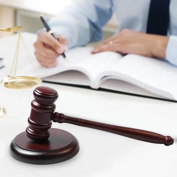 Handcrafted Wooden Gavel and Sound Block Set