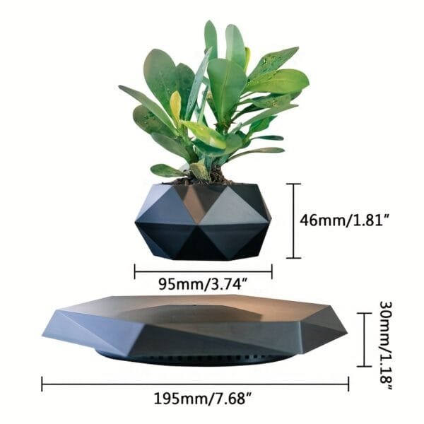Magnetic Levitating Flower Pot - Contemporary Style, Polished Finish, Lightweight, Ideal For Home Decor & Business Gifts