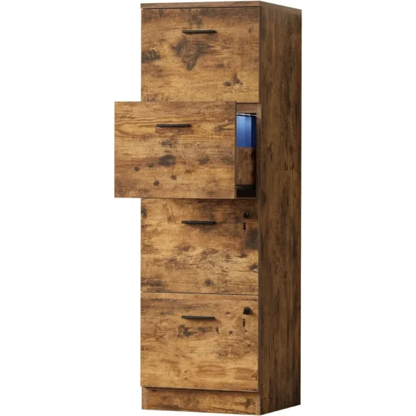 4-Drawer File Cabinet with Lock, 15.86" Deep Vertical Filing Cabinet, Storage File Drawers for Letter A4-Sized Files - AliExpress 1503
