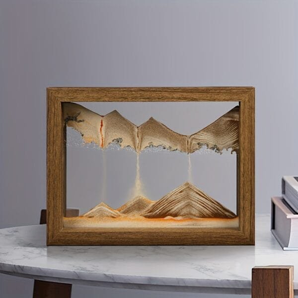 Rotatable 3D Quicksand Art Frame - Colorful Dynamic Sand Painting, Wooden Desktop Decor, Unique Home Accent Gift