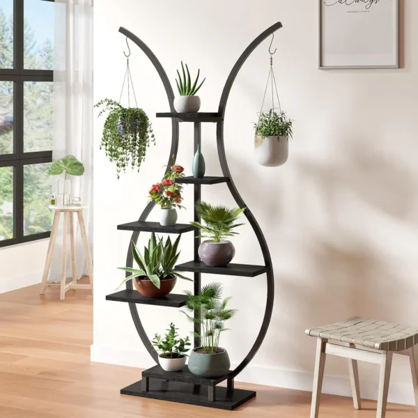 6 Tier Plant Stand Indoor Vase-Shape Plant Shelf with Hanging Hook Multiple Planter Display for Home Decor Living Room Balcony - AliExpress 1503