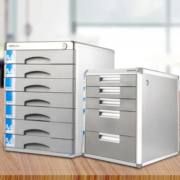 Aluminum Alloy Desktop Filing Cabinets with Lock Drawer A4 Paper Data Cabinet Under The Table Low Cabinet Office Storage Cabinet - AliExpress 1503