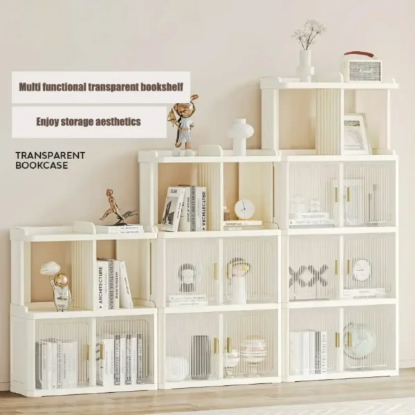 Bookcase Storage Cabinet with Magnetic Suction Door Transparent Storage Cabinet Dustproof Book Shelves Floor Standing Book Rack - AliExpress 1503