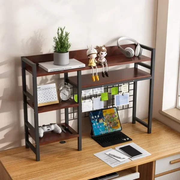 Bookcase with Grid Bookshelf Office Desk Storage Rack Multi-layer Iron Book Shelf Student Computer Desk Simple Storage Organizer - AliExpress 1503