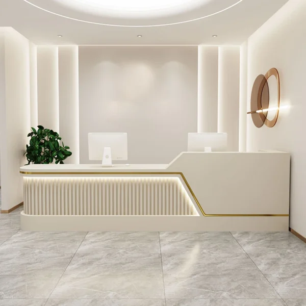 Cashier Table Professional Cash Counter Pink Reception Wooden Podium Stand Cafe Wave Desk Cheap Pulpitos Scrivania Front Modern - AliExpress 1503