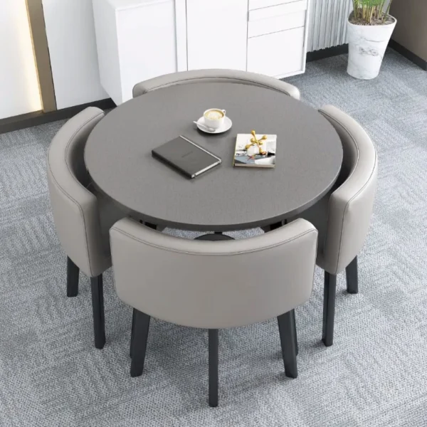 Casual negotiation table and chair combination meeting room reception round table apartment small dining table shop sitting area - AliExpress 1503