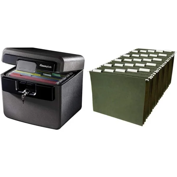 Fireproof and Waterproof Safe Box Basics Hanging File Folders, Letter Size, Green - AliExpress 1503