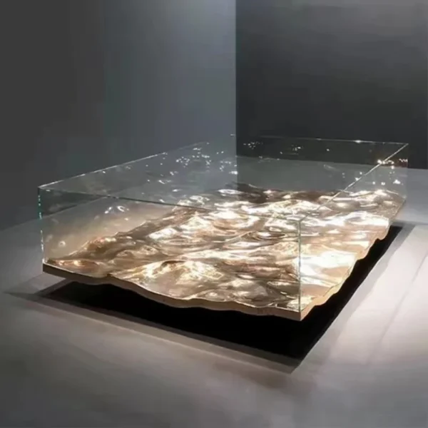Glass transparent square glass coffee table fiber reinforced plastic coffee table acrylic shaped crystal table furniture - AliExpress 1503