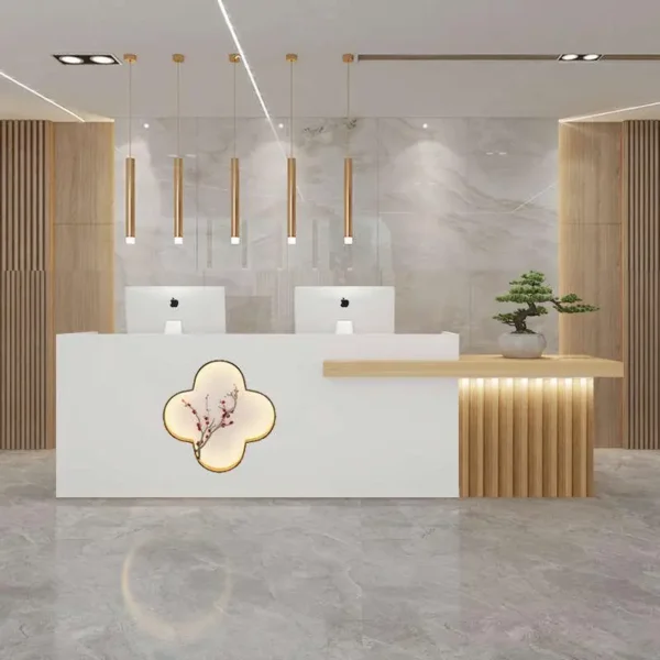 Illuminated Counter Reception Desks Stylish White Luxury Front Reception Desks Design Modern Mostrador Negocio Bar Furniture - AliExpress 1503