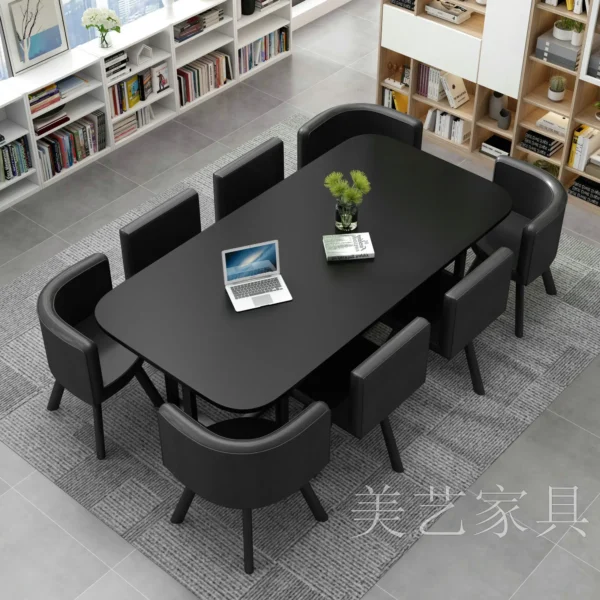 Luxury 2024 Modern Small Simple Conference and Chair Combination 8-person Training Rectangular Long Table Reception Negotiation - AliExpress 1503