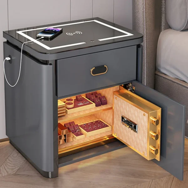 Luxury Nightstands Bedroom Charging Drawers Narrow Smart Nightstands Modern Living Room Orgenizer Lock Decor Mesita Side Table - AliExpress 1503