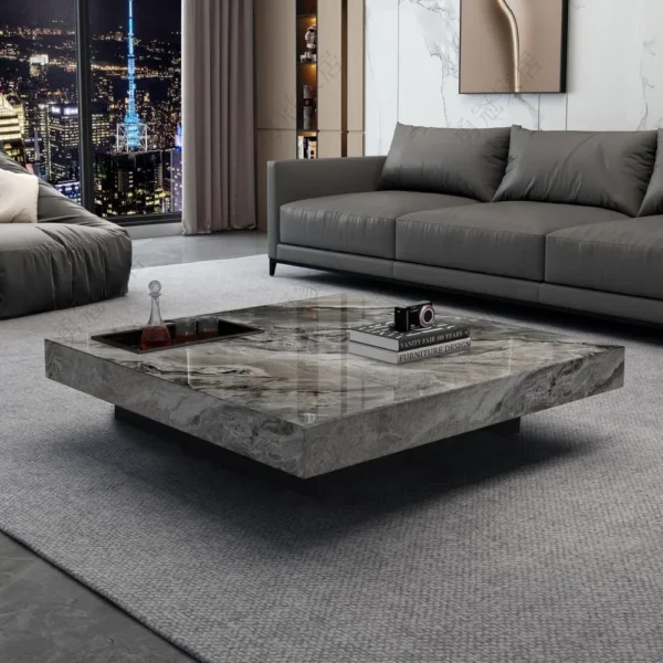 Luxury Sintered Stone Square Coffee Table with Carbon Steel Base, Coffee Table for Living Room Home Office - AliExpress 1503