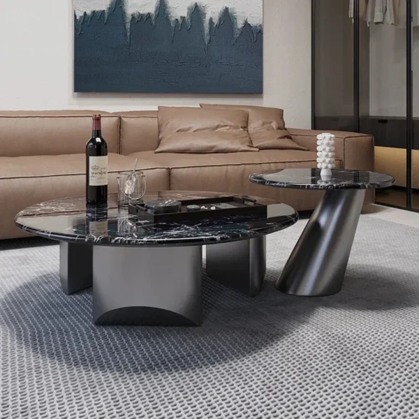Luxury Tea Table Modern Natural Marble Round High Small Room Living Room Household Edition Supercrystalline Stone Furniture - AliExpress 1503