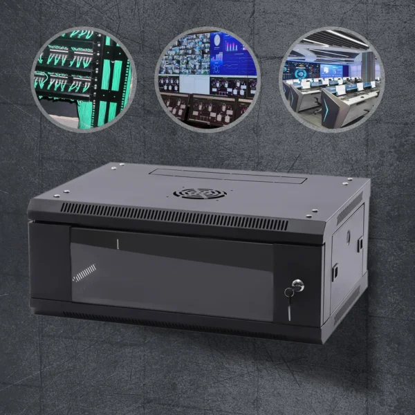 Modern 4U Wall Mount Network Server Cabinet Enclosure Rack Panel Black With Lock Door Mount - AliExpress 1503