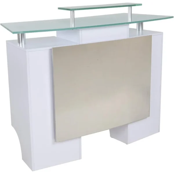 Modern reception desk, glass tabletop, office, restaurant, beauty salon furniture, white 50 "long x 19" wide, reception desk - AliExpress 1503