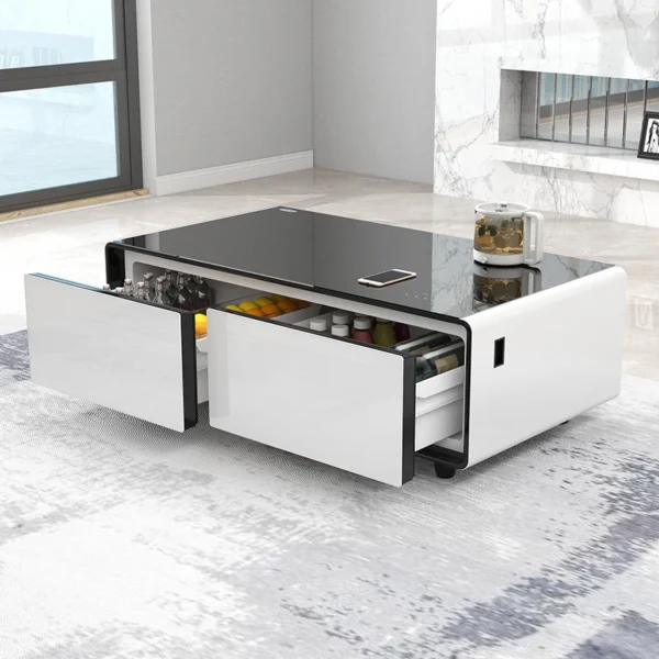 Primst Coffee Table with Built in Fridge Speakers Outlets LED Light and smart furniture Metal refrigerator table - AliExpress 15
