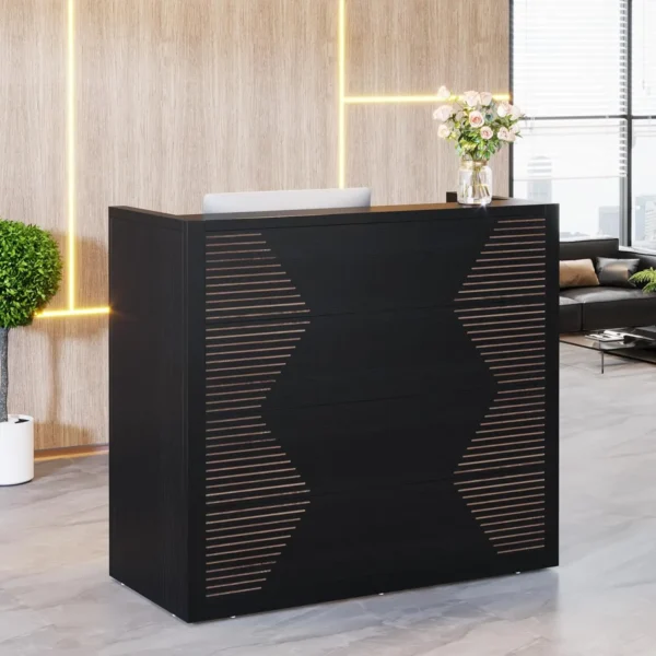 Reception Desk, Modern Front Desk with Counter, 47 Inch Small Retail Counter for Checkout, Lobby, Salon, Office, Reception Area - AliExpress 1503