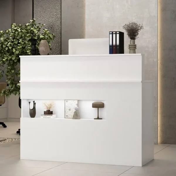 Reception Desk with Counter, Retail Counter with Lighted Display Shelf&Lockable Drawers,for Salon Reception Room Checkout Office - AliExpress 1503