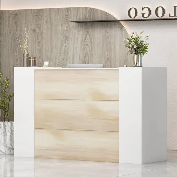 Reception Desk with Counter, Retail Counter with Private Lockable Storage&Adjustable Shelves, for Reception Room Checkout Office - AliExpress 1503