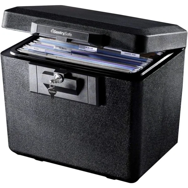 SentrySafe Black Fireproof Document Box with Key Lock, Safe Secures Files and Documents for Home or Office, 0.61 Cubic Feet, 13. - AliExpress 1503