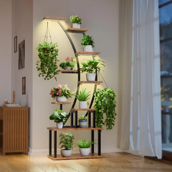 Stand Indoor with Grow Lights, 9 Tiered Metal Plant Shelf, 63" Tall Plant Stand for Indoor Plants Multiple, Large Plant Rack Dis - AliExpress 1503