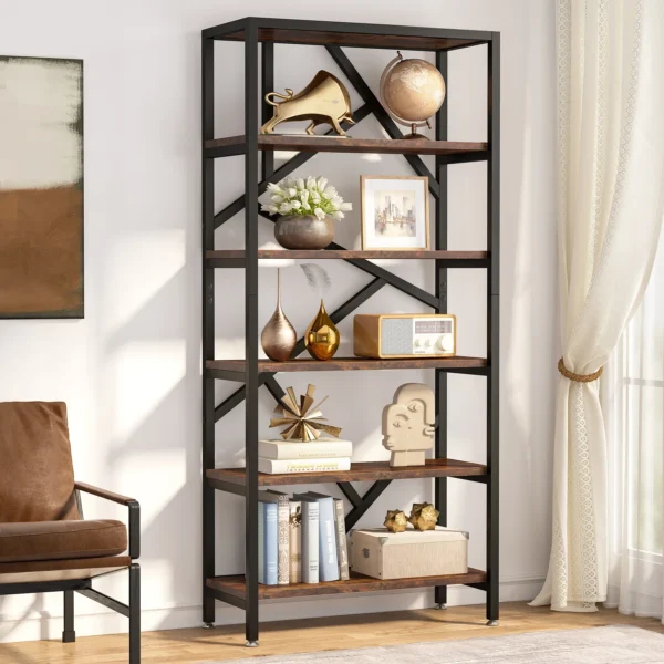 Tribesigns Bookshelf 71" Industrial Etagere Bookcase 5 Shelf Display Rack For Living Room - AliExpress 1503