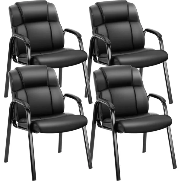 Waiting Room Reception Chairs , Leather Office Desk Guest Stationary Side Chair with Padded Arms for Home Confere - AliExpress 1503