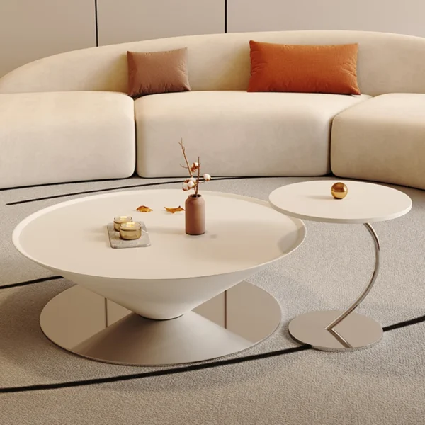 White Floor Coffee Table Entrance Tea Dressing Luxury Living Room Table Round Nordic Table Basse Marbre Rattan Furniture - AliExpress 1503
