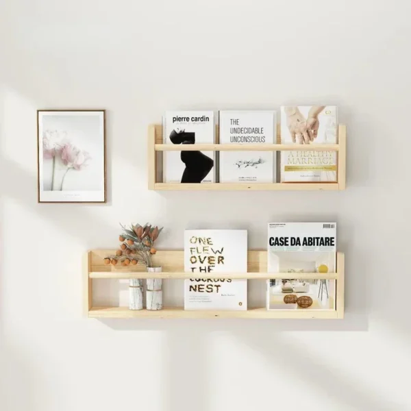 Wood Floating Shelves Wall Nursery Book Shelves Kids Bookshelf for Living Room Bedroom Decor Kitchen Spice Bathroom Storage Rack - AliExpress 1503