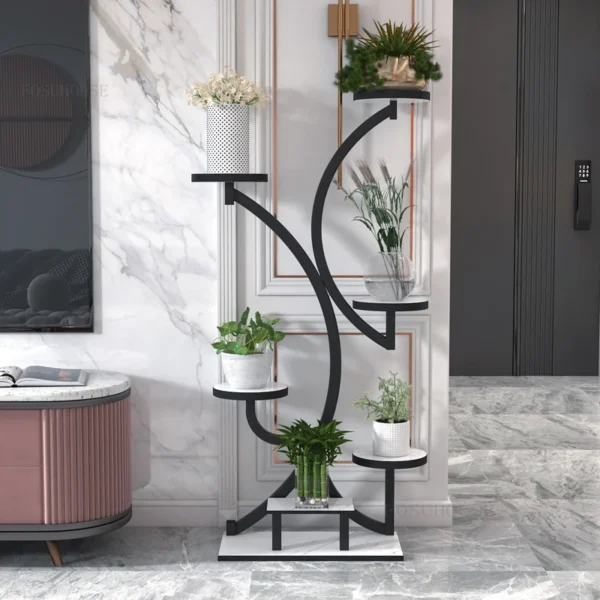 Wrought Iron Living Room Floor-to-ceiling Plant Shelves Luxury Bedroom Flower Pot Rack Simple Modern Indoor Balcony Plant Stands - AliExpress 1503