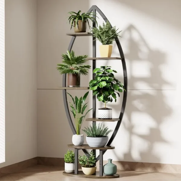 YOLENY Plant Stand Indoor, Leaf-Shape Metal Plant Shelf for Home Decor, Living Room, Balcony, and Bedroom - AliExpress 1503