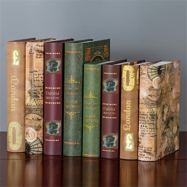 Vintage-Inspired Faux Book Decor - Artistic Crafted Home Accent, Photography Prop & Model Display Box