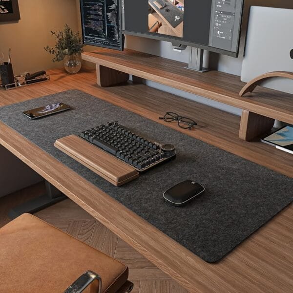 Extra-Large Wool Felt Gaming Mouse Pad with Non-Slip Base
