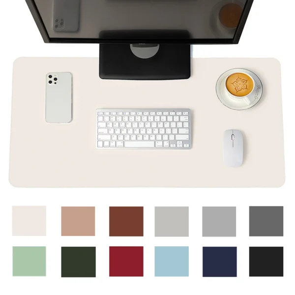 white mousepad Portable Mouse pad large Gaming Waterproof Non-slip PU Leather Suede Desk Mat Computer Keyboard desk pad Mats - AliExpress 7